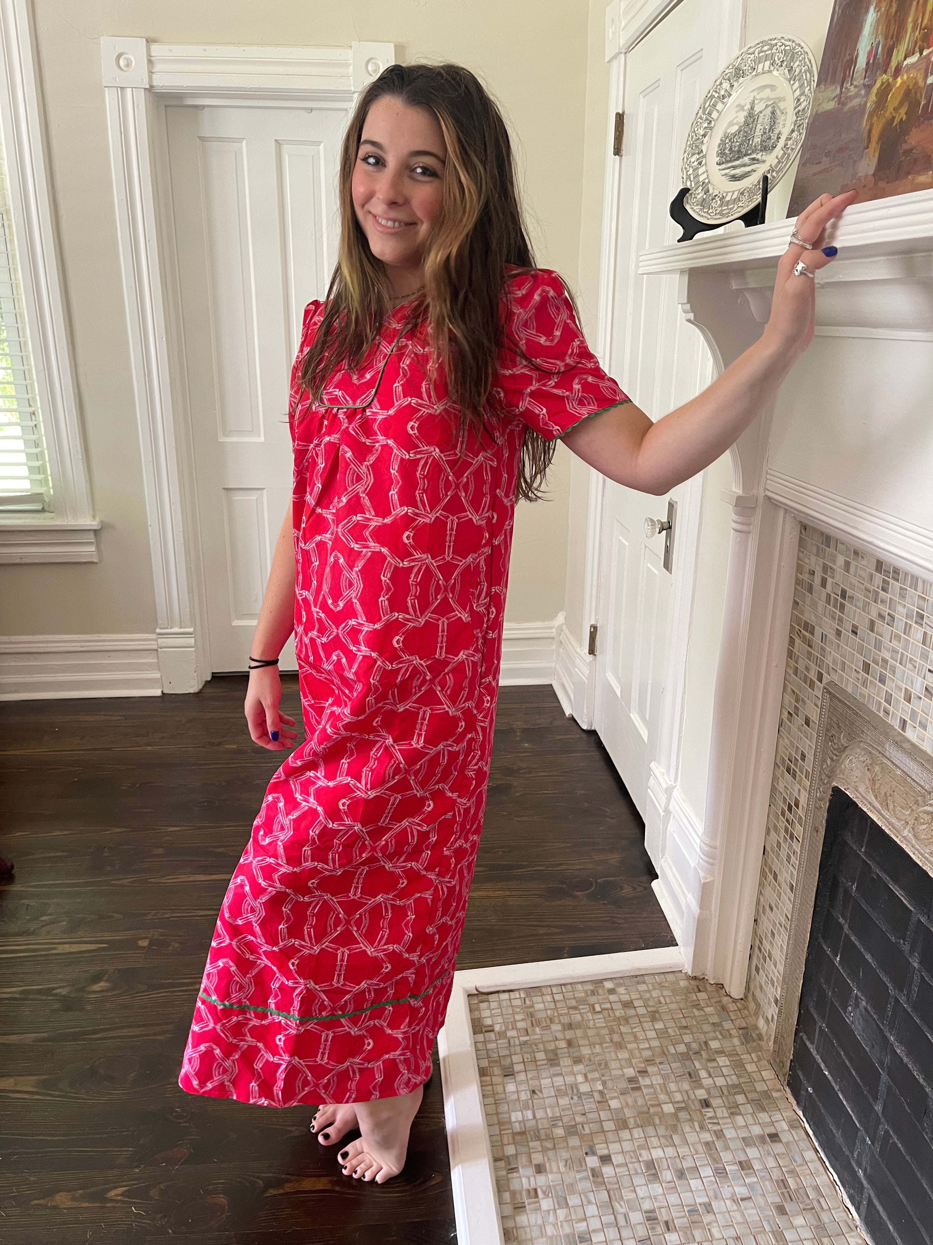 Red Christmas Not your Mama's Moo Moo (Long)