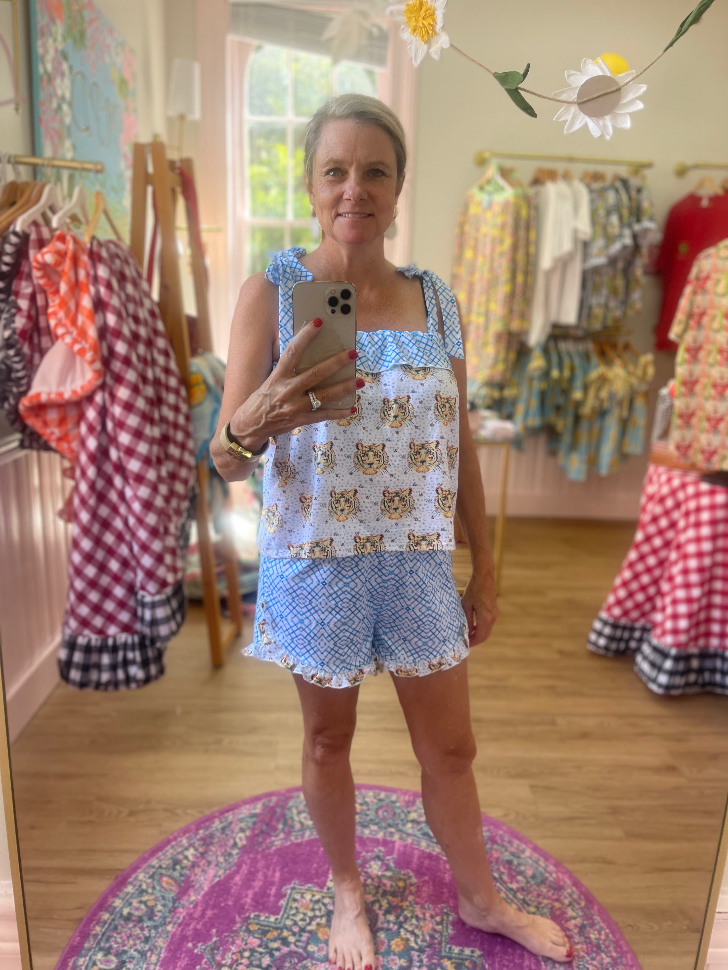 Auburn Tie Sleeve Pajamas