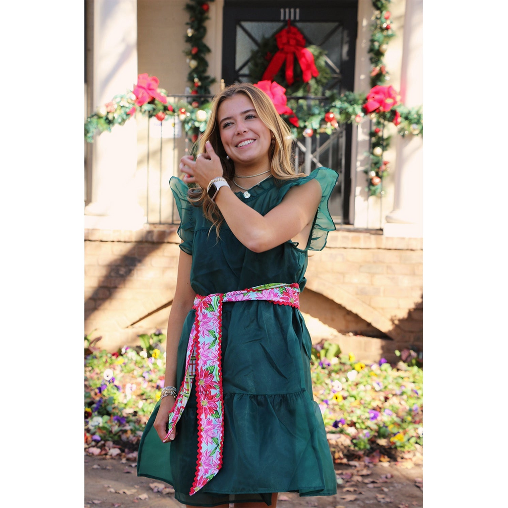 Christmas Wreath Sash – Ric‑Rac Trim